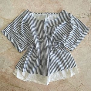 Ewa I Walla  Coastal Flowy Stripped Blouse